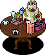 Cake on Table with Presents