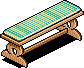 Green Wooden Cabin Bench