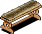 Wooden Cabin Bench with Fur Cover
