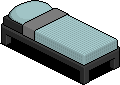 Dark Pura Single Bed (Aqua)