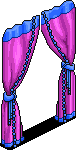 Blue Trimmed Bazaar Curtain