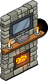 Log Cabin Fireplace