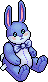 Blue Bow Bunny
