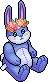 Blue Flower Crown Bunny
