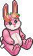 Pink Flower Crown Bunny