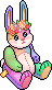 Rainbow Flower Crown Bunny