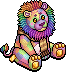 Rainbow Scarf Lion