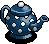 Navy Spotted Teapot