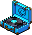 Blue Smiley Record Player