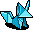 Blue Origami Fox