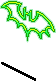 Green Bat Sticker