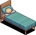 Rattan Blue Bed