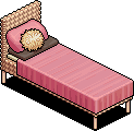 Rattan Pink Bed
