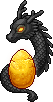 Regal Black Dragon Egg Statue