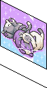 Purple Kawaii Cat Print