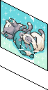 Blue Kawaii Cat Print
