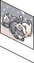 Grey Kawaii Cat Print
