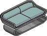 Red Two-seater Sofa
